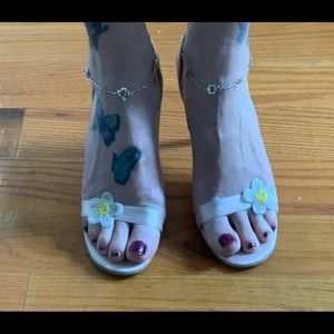 Vintage Pink Jimmy Choo Sandals with Daisy